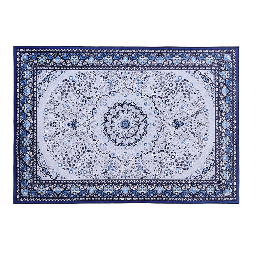 Soft Short Pile Floor Rug 200x290 - Blue