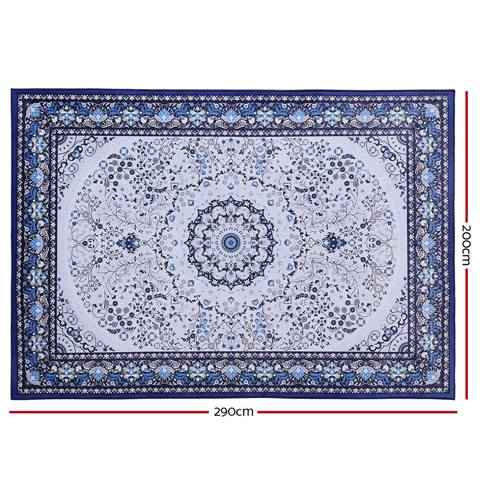 Soft Short Pile Floor Rug 200x290 - Blue