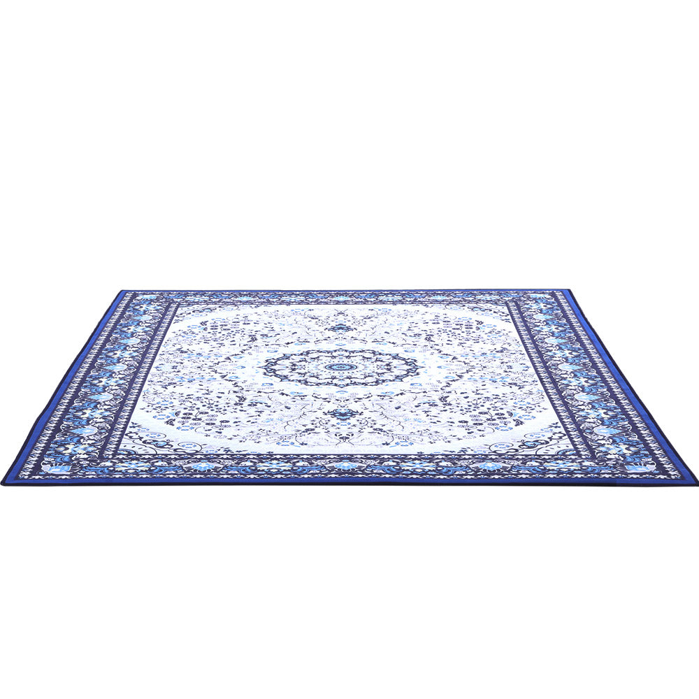 Soft Short Pile Floor Rug 200x290 - Blue