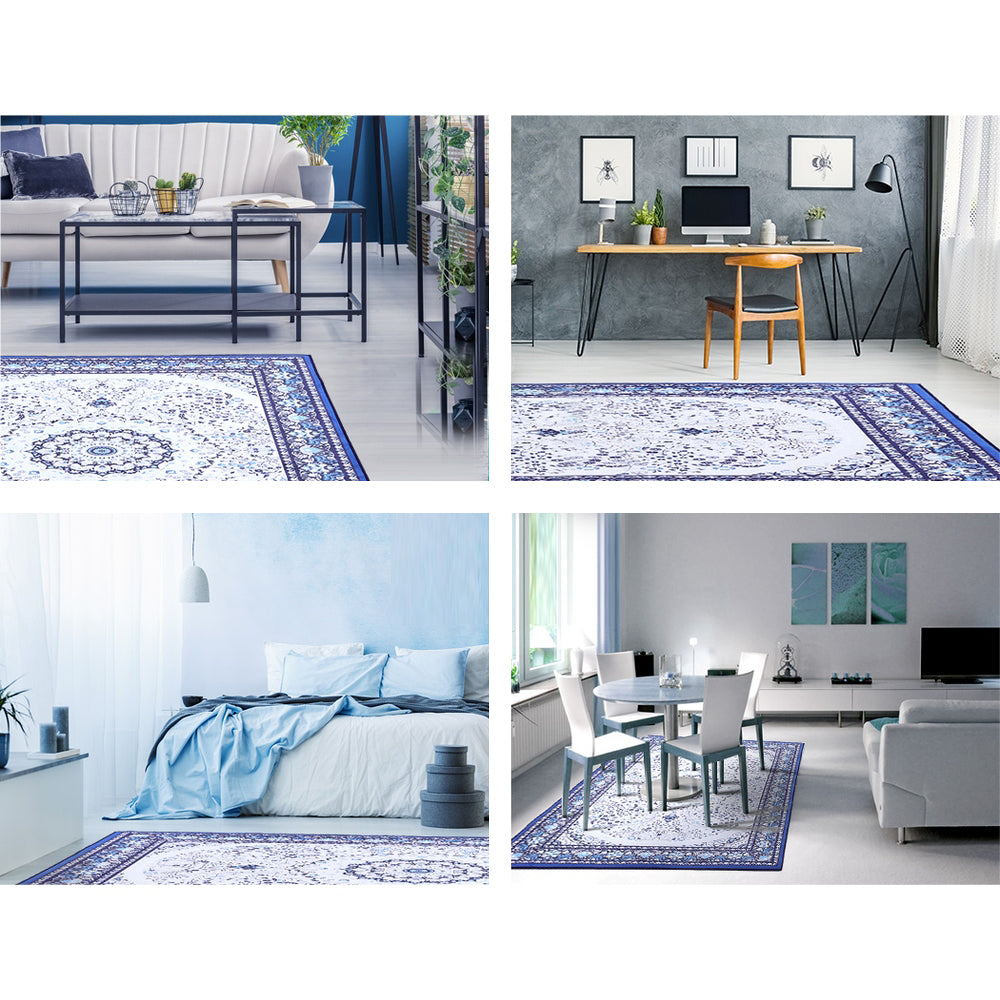 Soft Short Pile Floor Rug 200x290 - Blue