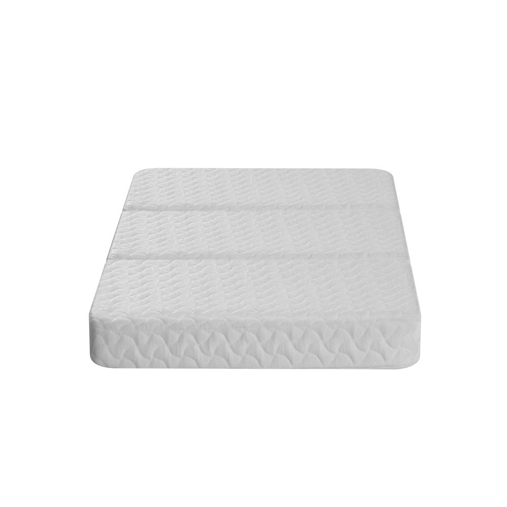 Foldable Mattress Portacot Travel Cot Bamboo Cover - White