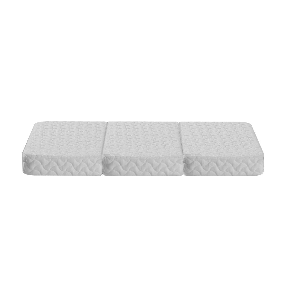 Foldable Mattress Portacot Travel Cot Bamboo Cover - White
