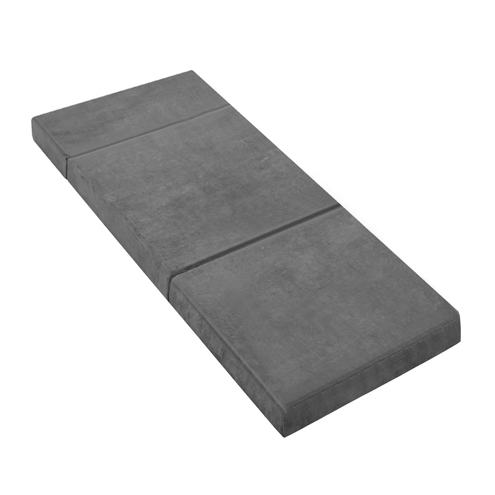 Bedding Folding Foam Portable Polyester Mattress - Grey