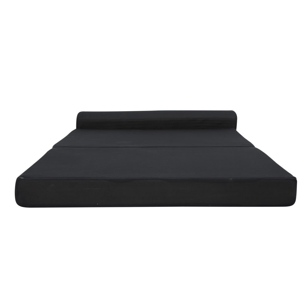 Portable Folding Sofa Bed Mattress - Black - Double