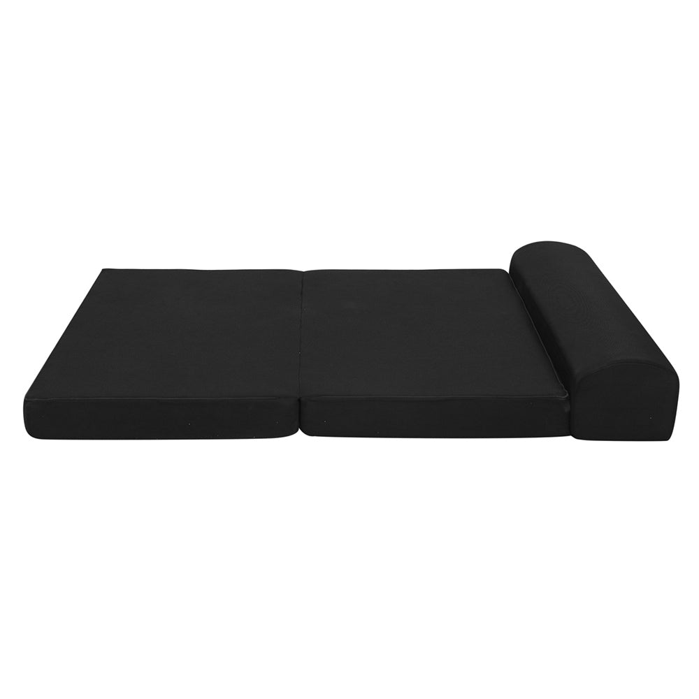 Portable Folding Sofa Bed Mattress - Black - Double