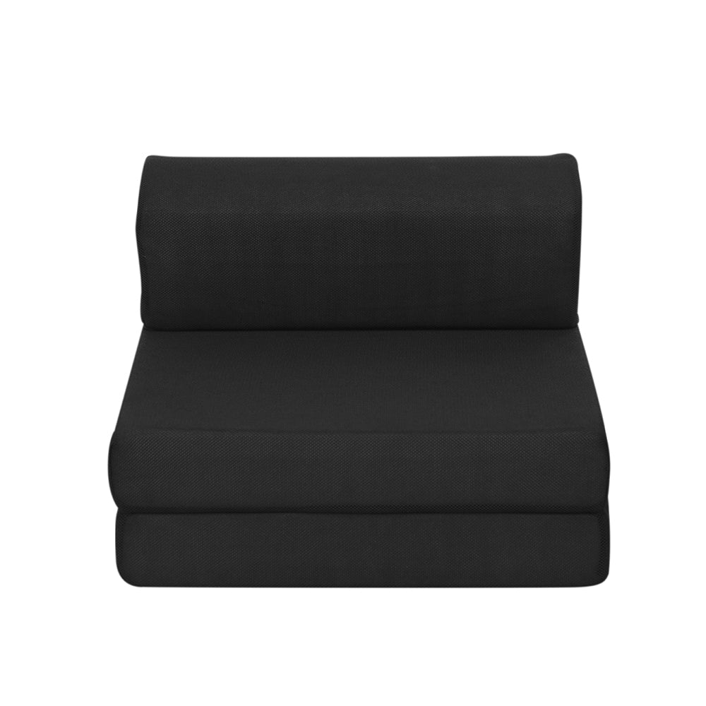 Portable Folding Sofa Bed Mattress - Black - Single