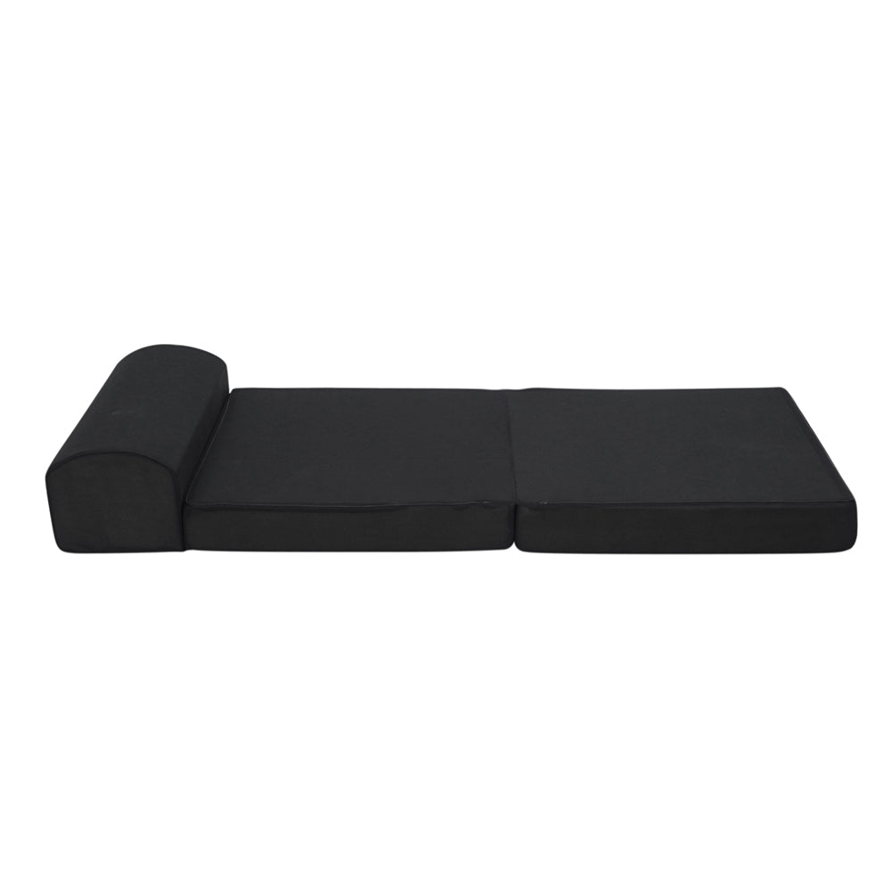 Portable Folding Sofa Bed Mattress - Black - Single