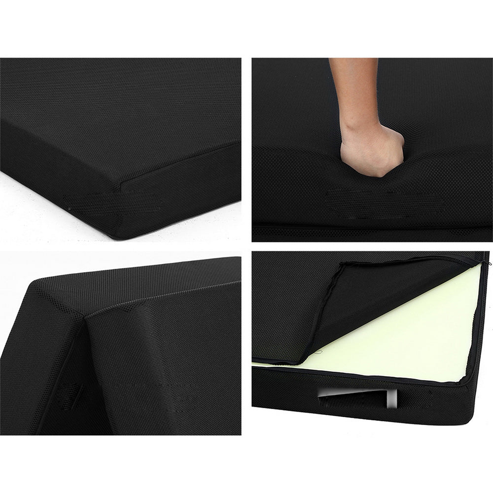 Portable Folding Sofa Bed Mattress - Black - Single