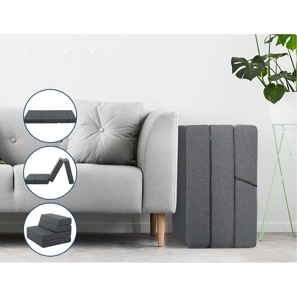 Portable Folding Bed Mattress - Dark Grey
