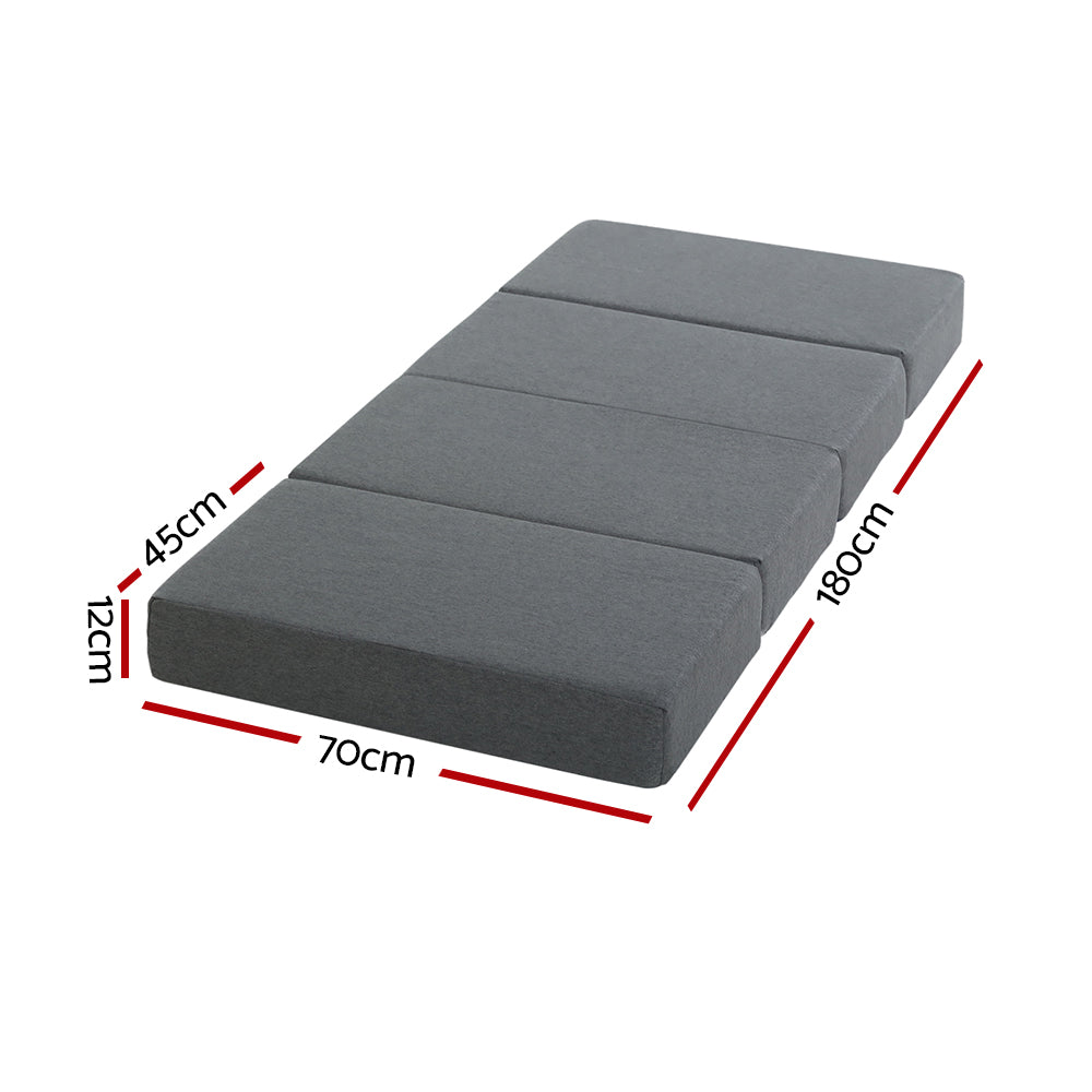 Portable Folding Bed Mattress - Dark Grey