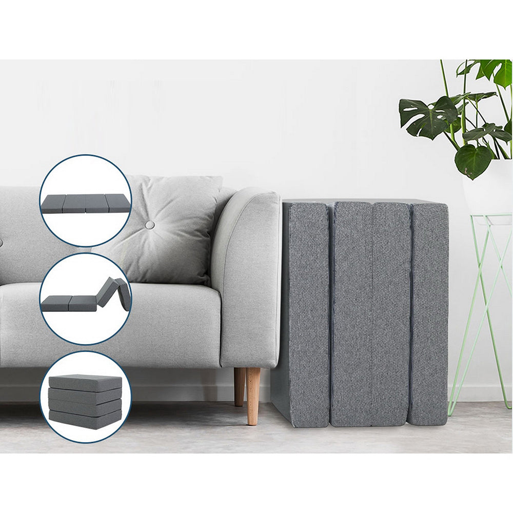 Portable Folding Bed Mattress - Dark Grey