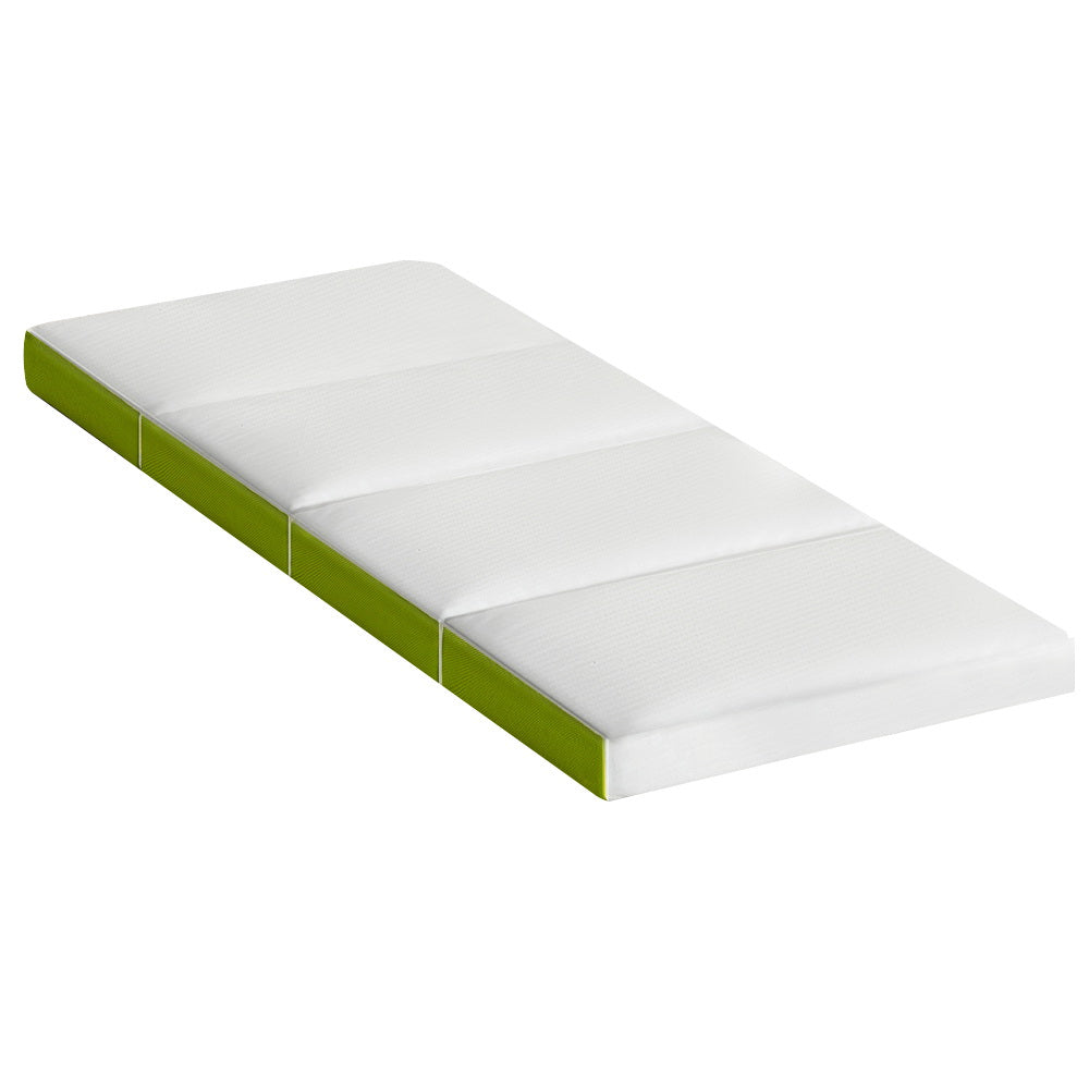 Bedding Camp Foldable Mattress 4-Fold Mat Single - Green