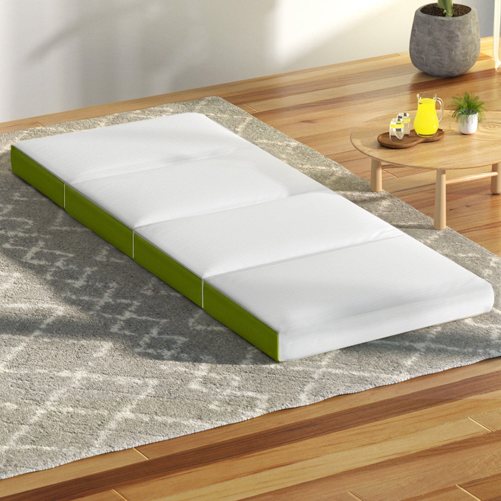 Bedding Camp Foldable Mattress 4-Fold Mat Single - Green