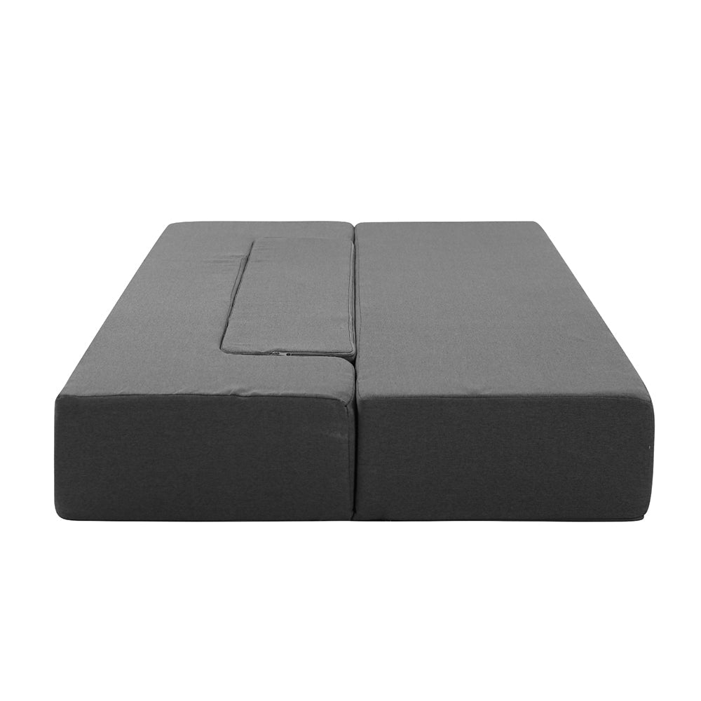 Bedding Portable Sofa Bed Folding Mattress Lounger Chair Ottoman - Grey