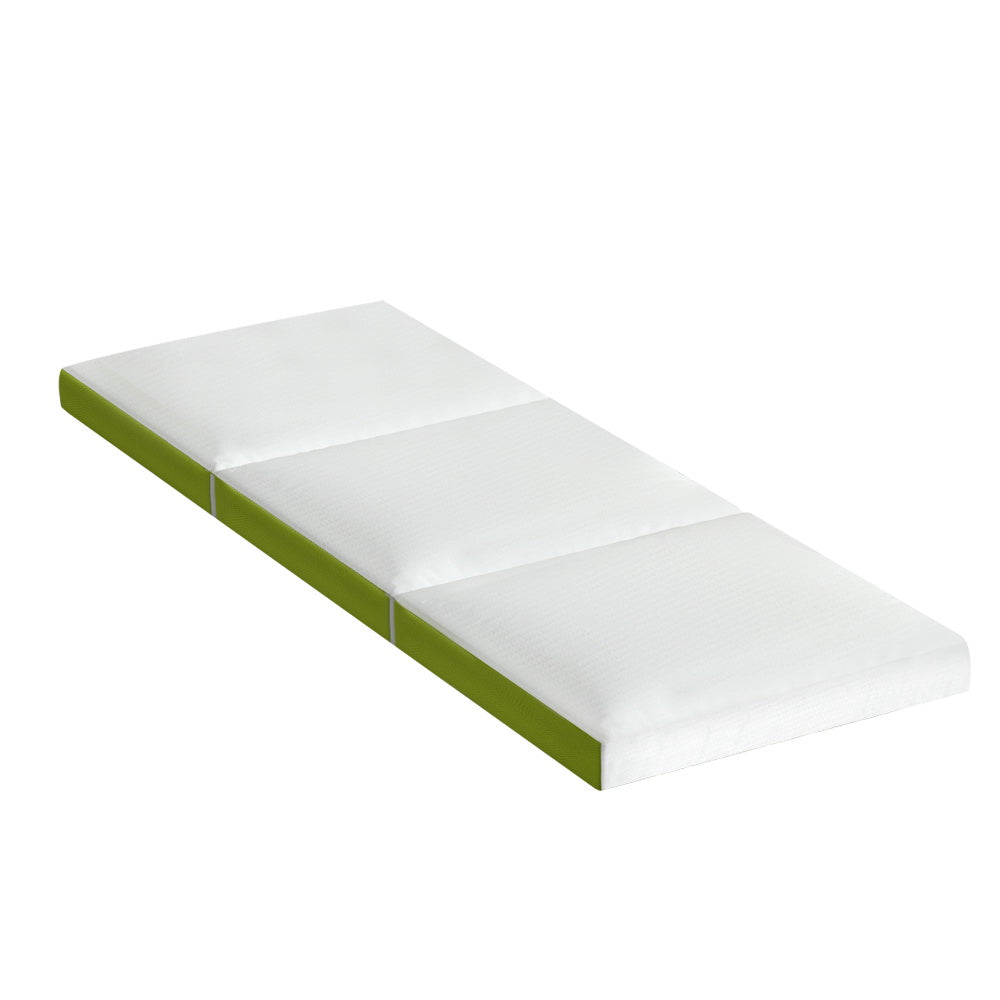 Bedding Camp Foldable Mattress Tri Fold Mat Single - Green