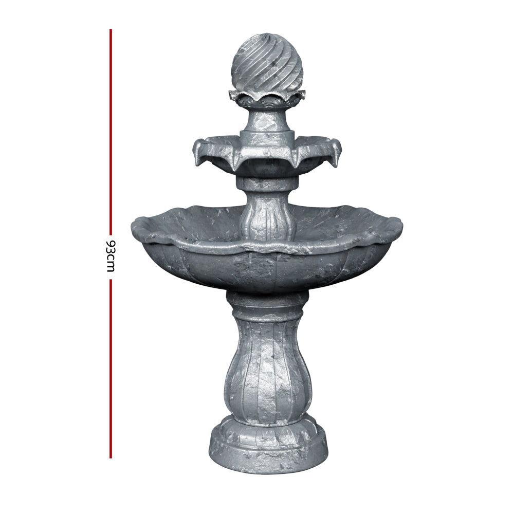 Solar Powered Garden Water Fountain 3 Tiers Black