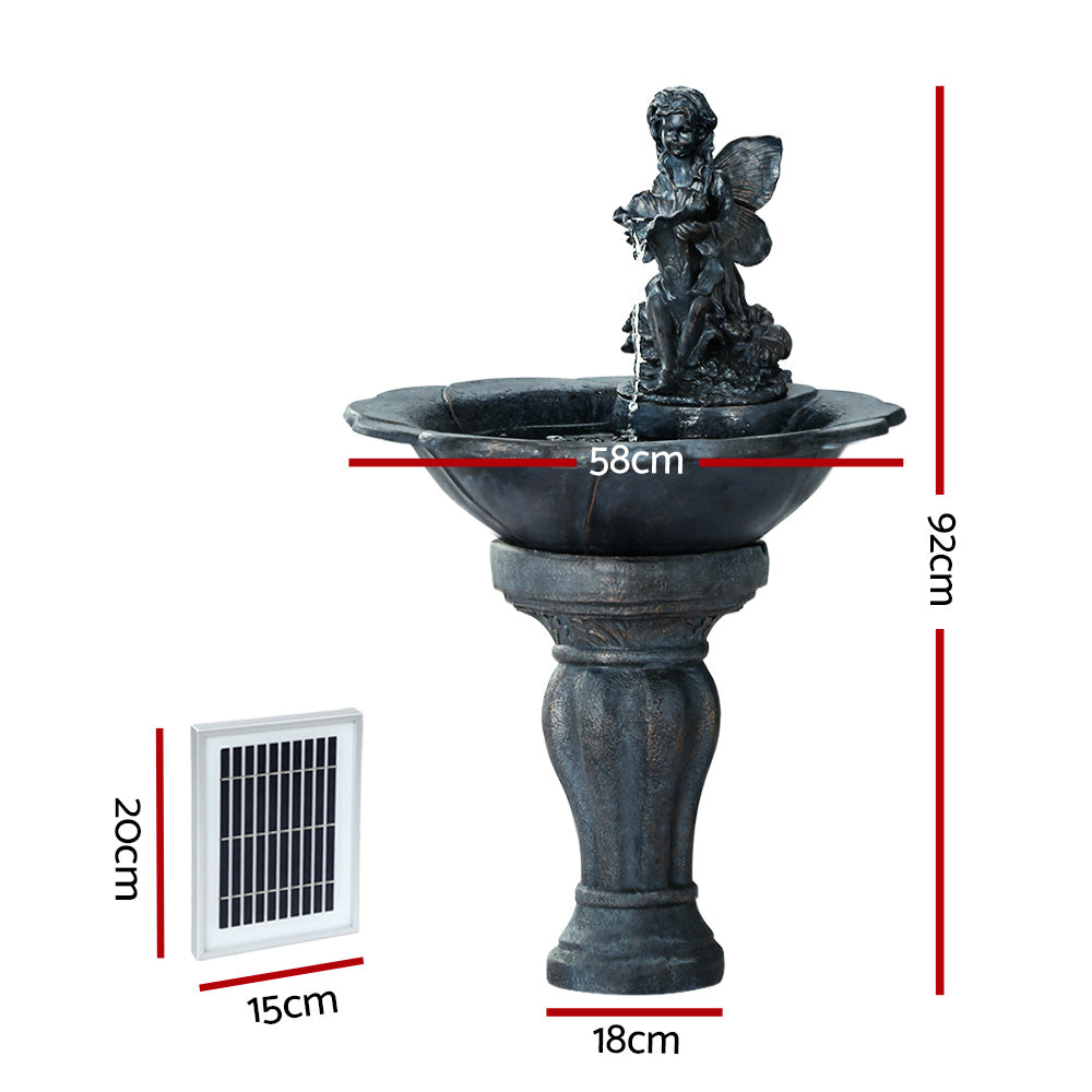 Garden Water Fountain Features Solar with LED Lights - Cascading Angel