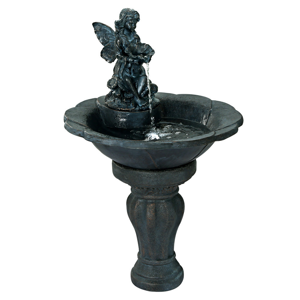 Garden Water Fountain Features Solar with LED Lights - Cascading Angel