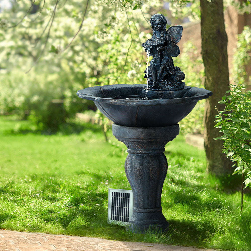 Garden Water Fountain Features Solar with LED Lights - Cascading Angel