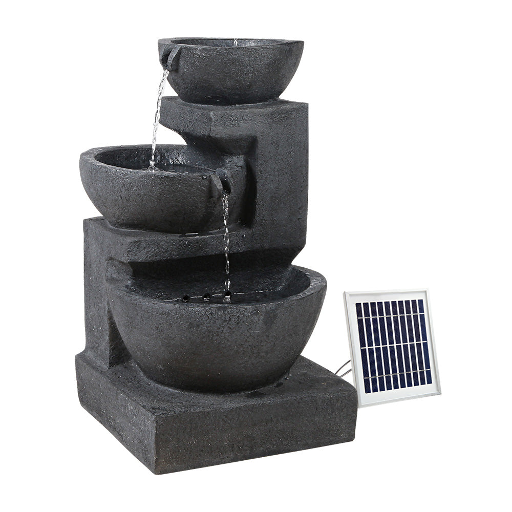Solar Powered Fountain with LED Lights - Blue