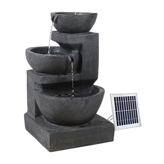 Solar Powered Fountain with LED Lights - Blue