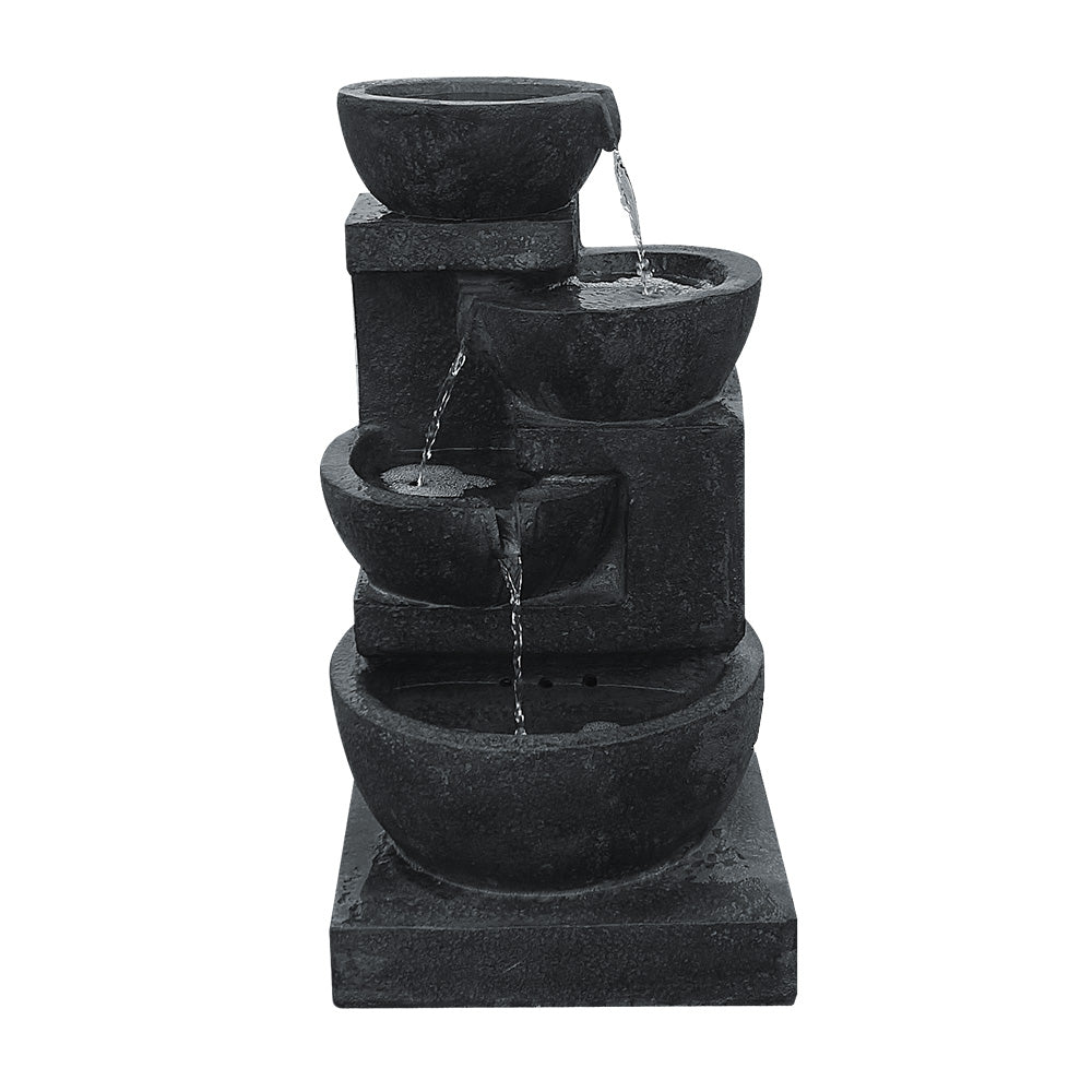 Solar Powered Fountain with LED Lights - Blue