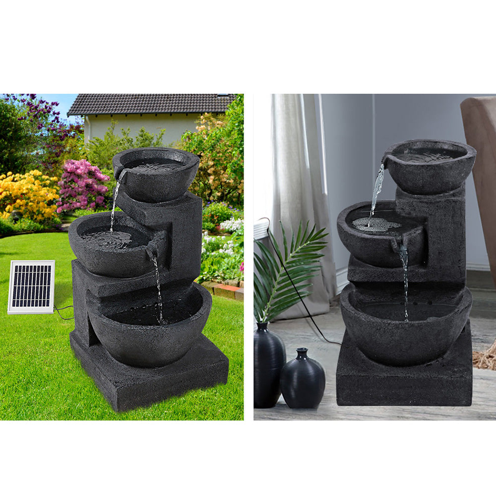 Solar Powered Fountain with LED Lights - Blue