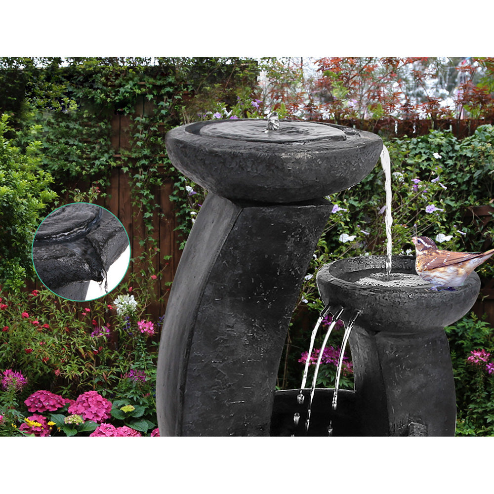 3 Tier Solar Powered Fountain with LED Lights - Blue