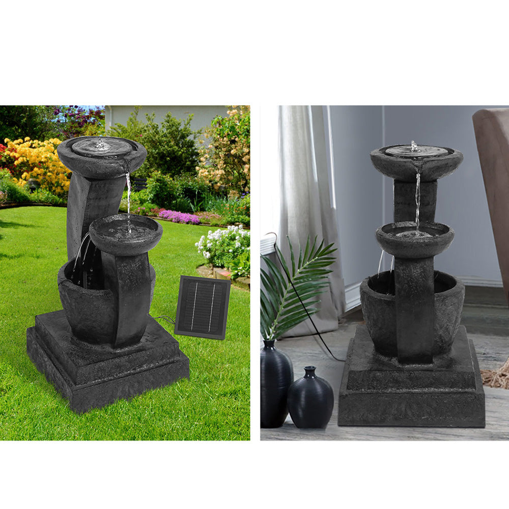 3 Tier Solar Powered Fountain with LED Lights - Blue