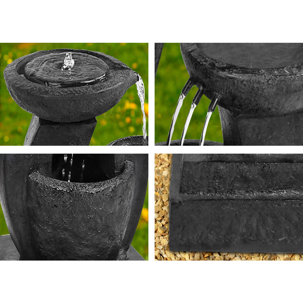 3 Tier Solar Powered Fountain with LED Lights - Blue