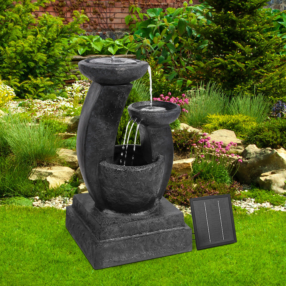 3 Tier Solar Powered Fountain with LED Lights - Blue