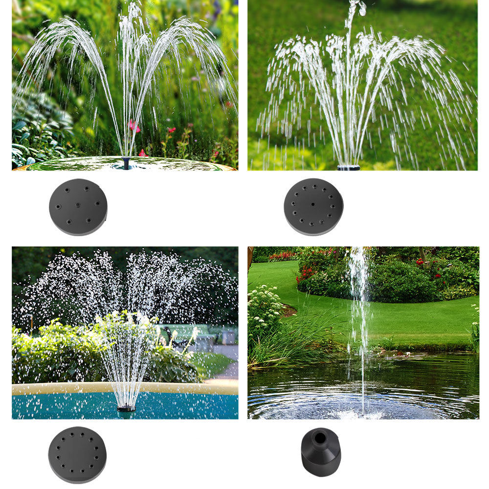 30W Outdoor Solar Fountain with Battery Submersible Water Pump - 4 LED Lights