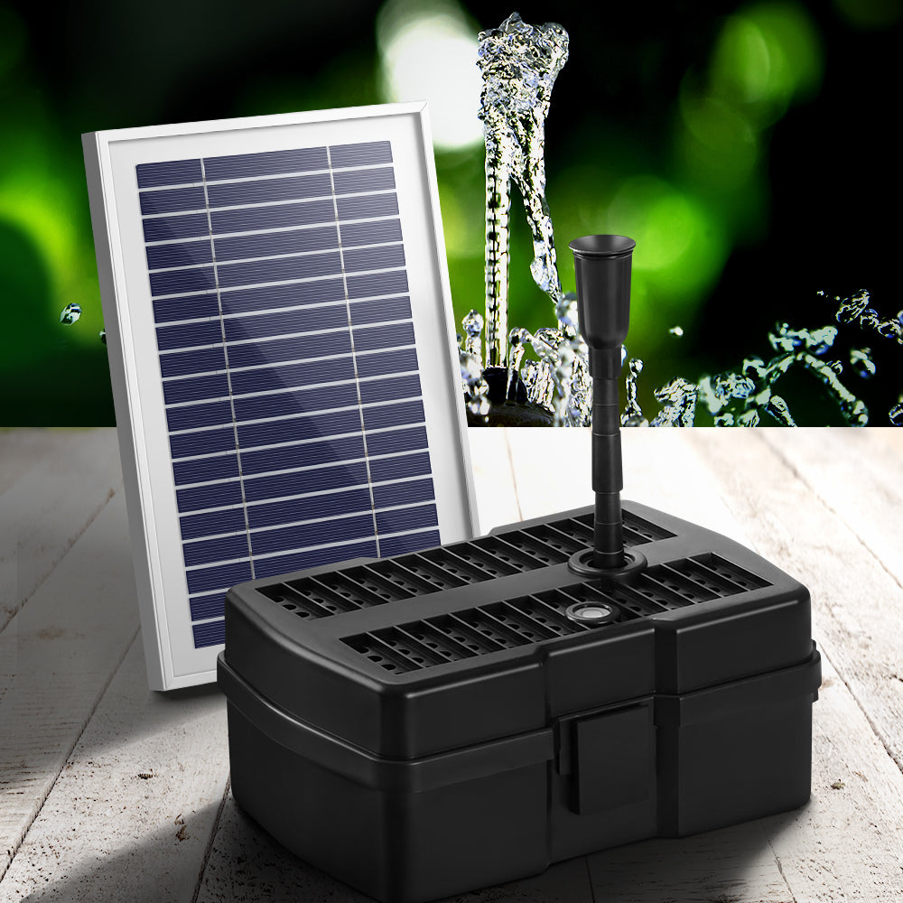Solar Pond Pump with Eco Filter Box Water Fountain Kit - 9V