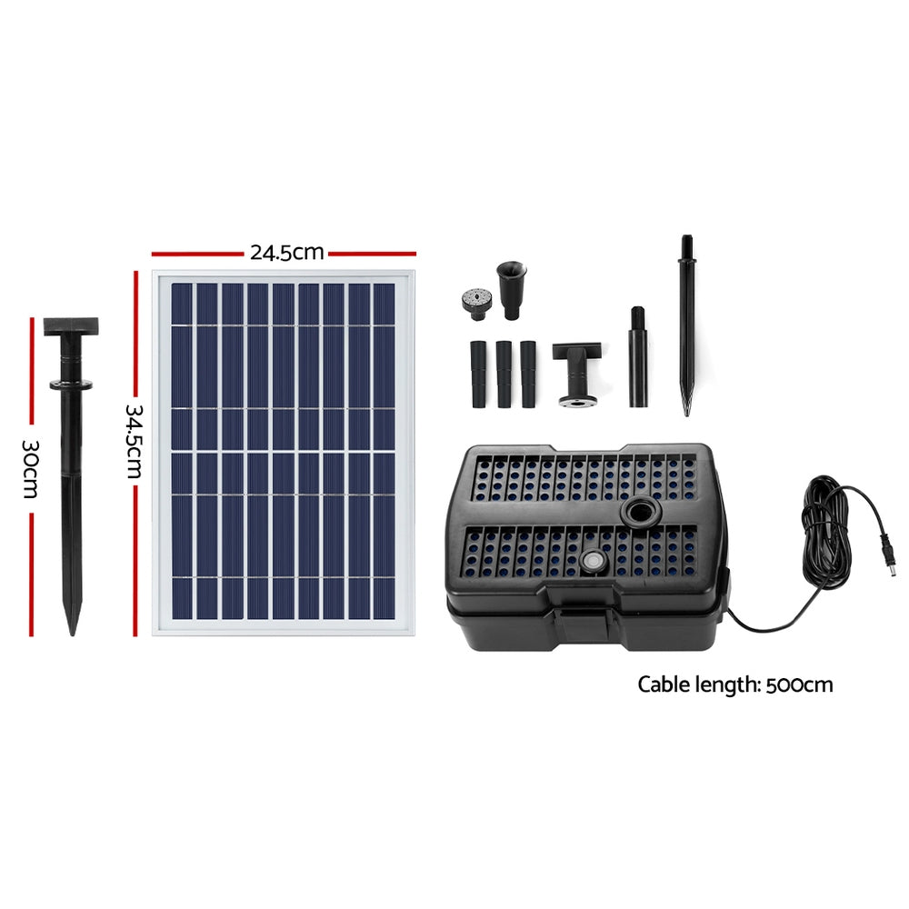 Solar Pond Pump with Filter Box Water Fountain Kit - 5ft