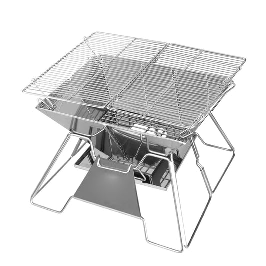 Stainless Steel Barbecue Fire Pit - 2 in 1