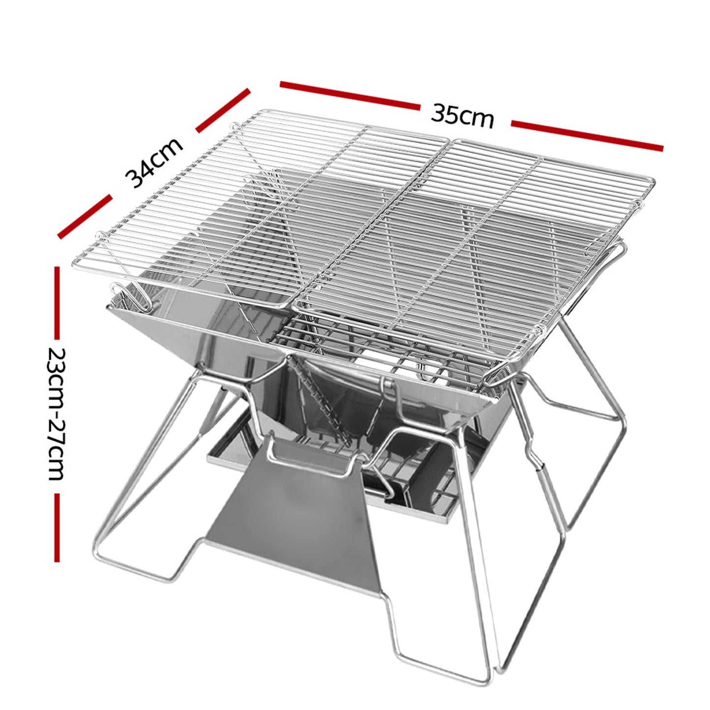 Stainless Steel Barbecue Fire Pit - 2 in 1