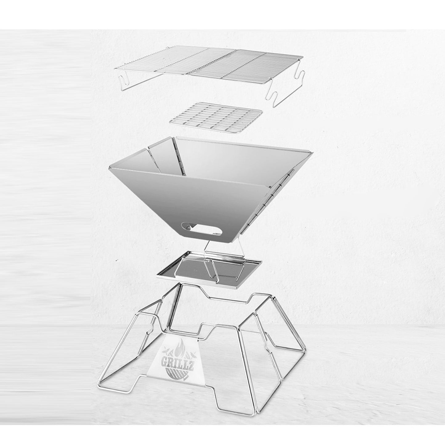 Stainless Steel Barbecue Fire Pit - 2 in 1