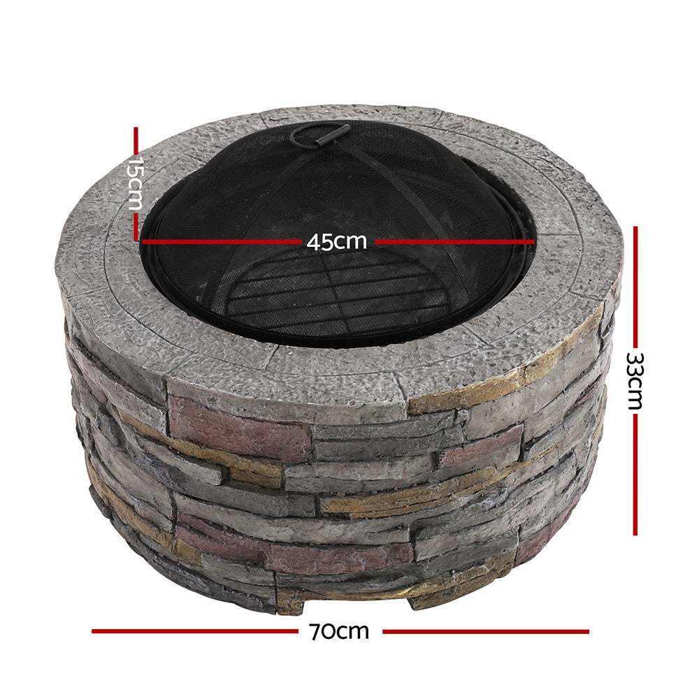 Outdoor Garden Fire Pit Table Set