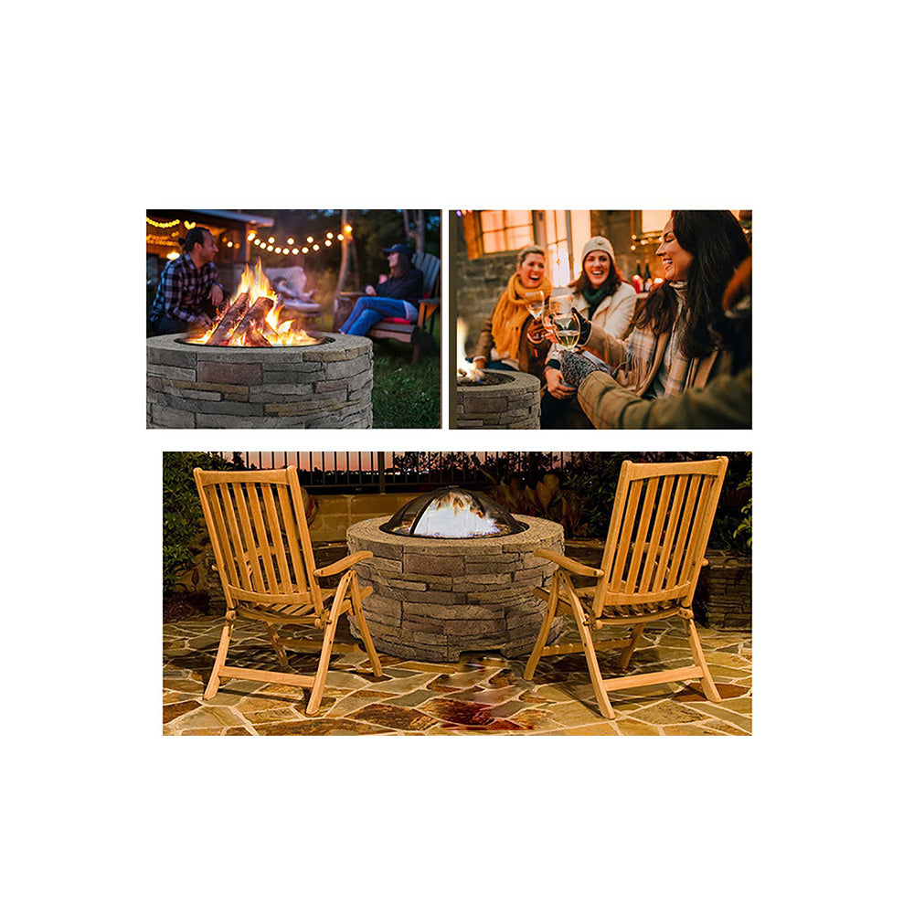 Outdoor Garden Fire Pit Table Set