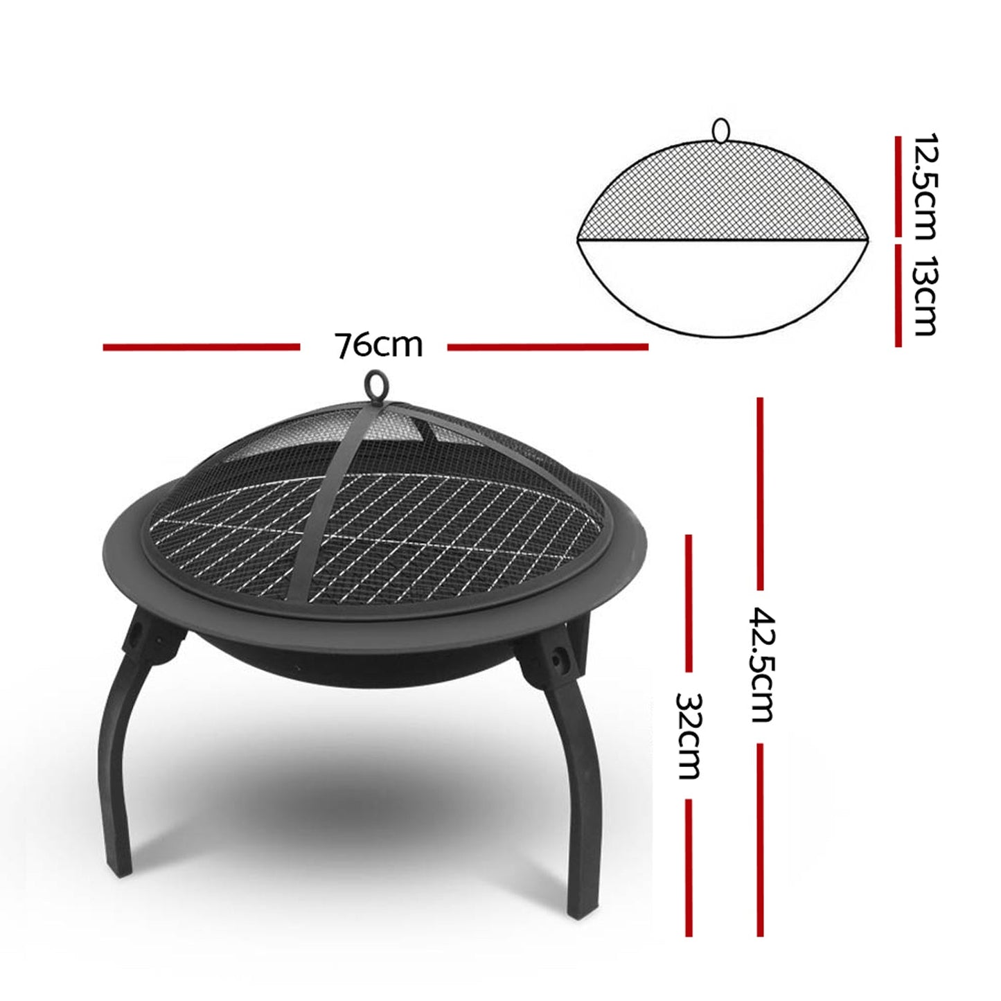 Outdoor Barbecue Fire Pit - 30 Inches