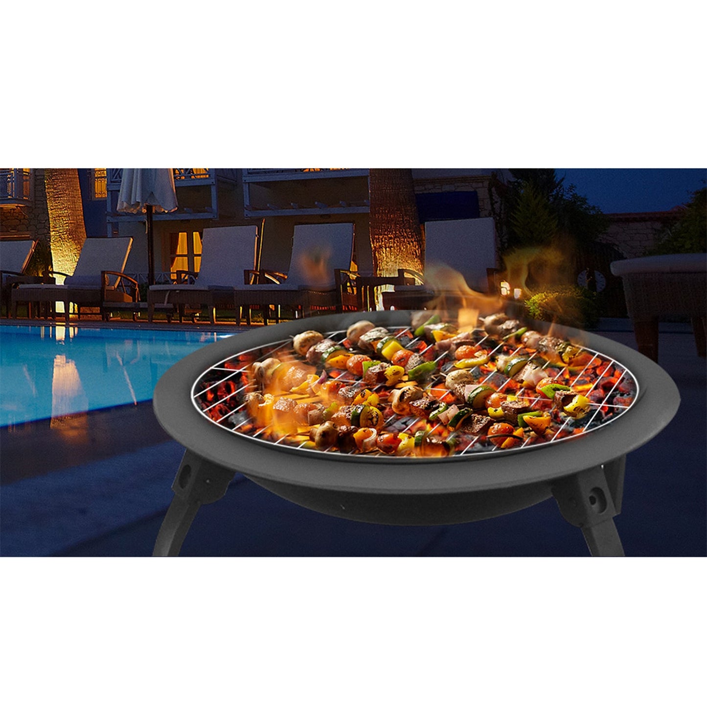 Outdoor Barbecue Fire Pit - 30 Inches
