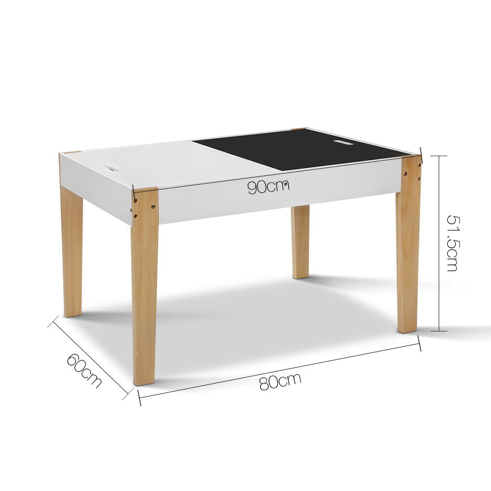 Kids Activity Table and Chair Set - White and Natural