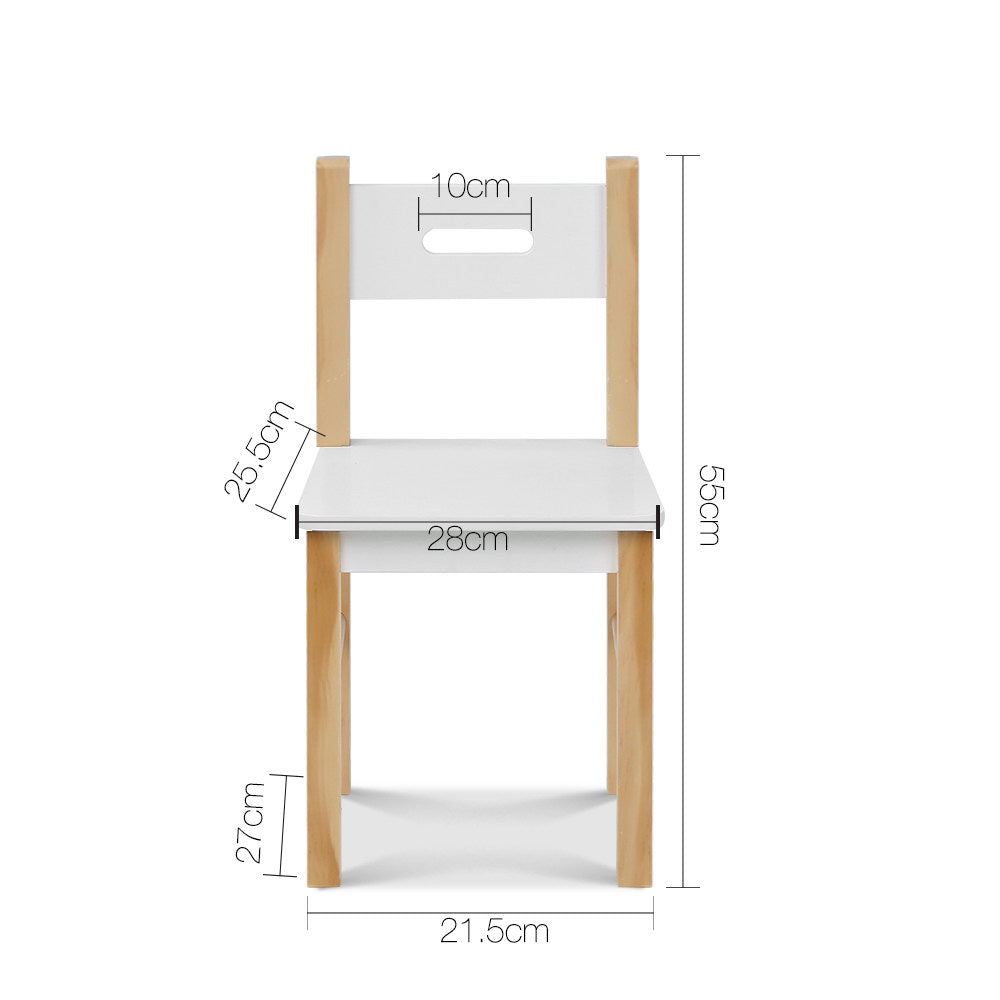 Kids Activity Table and Chair Set - White and Natural
