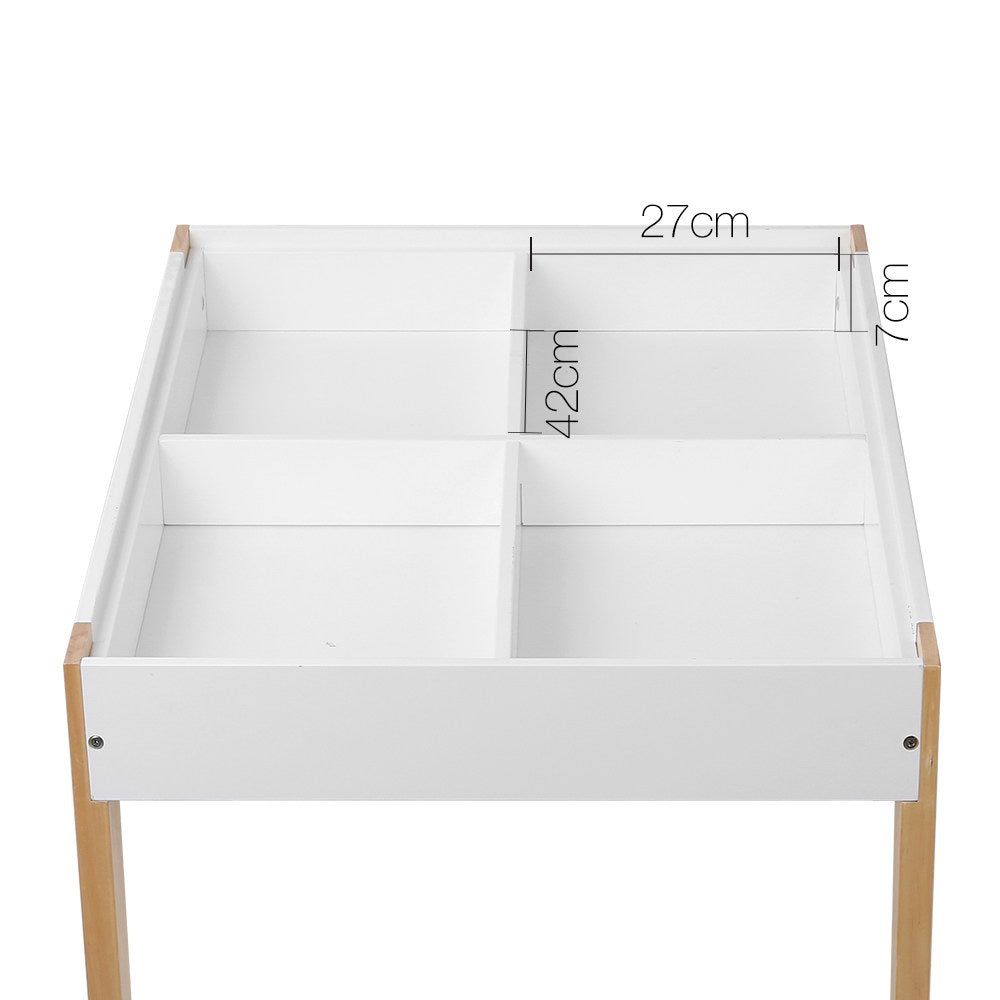 Kids Activity Table and Chair Set - White and Natural