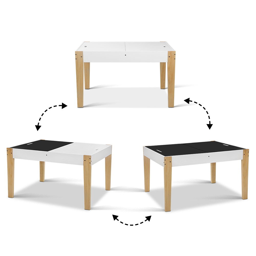 Kids Activity Table and Chair Set - White and Natural