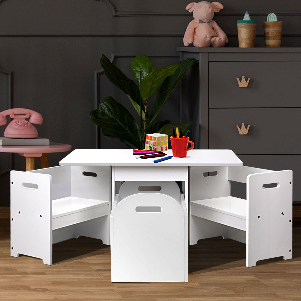 Kids Multi-function Table and Chair Activity Desk - White