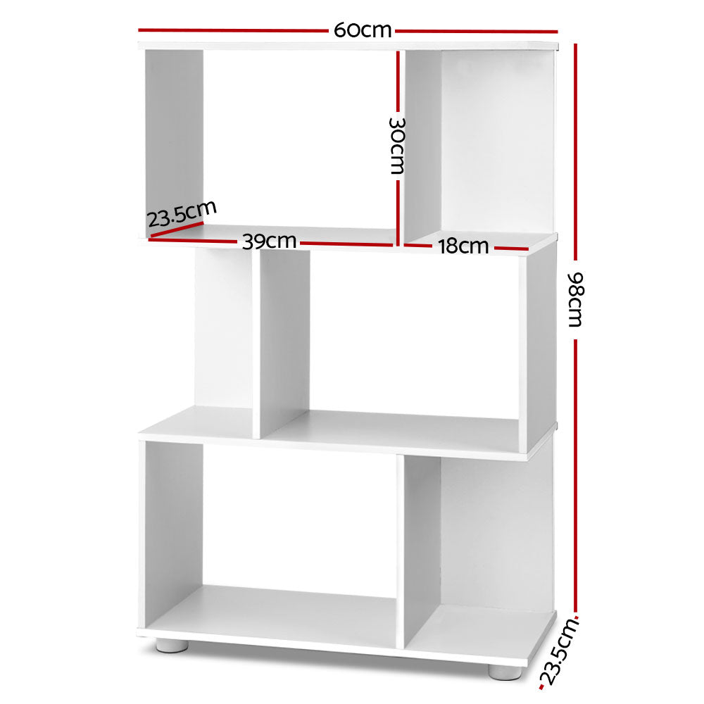 DIY 3 Tier Zig Zag Bookshelf - White
