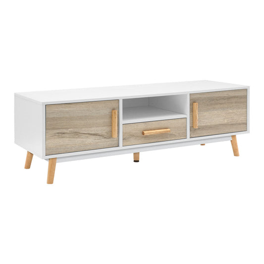 Wooden Entertainment Unit - White & Wood
