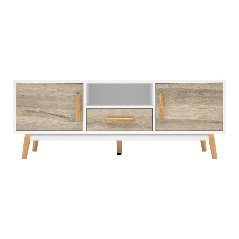 Wooden Entertainment Unit - White & Wood