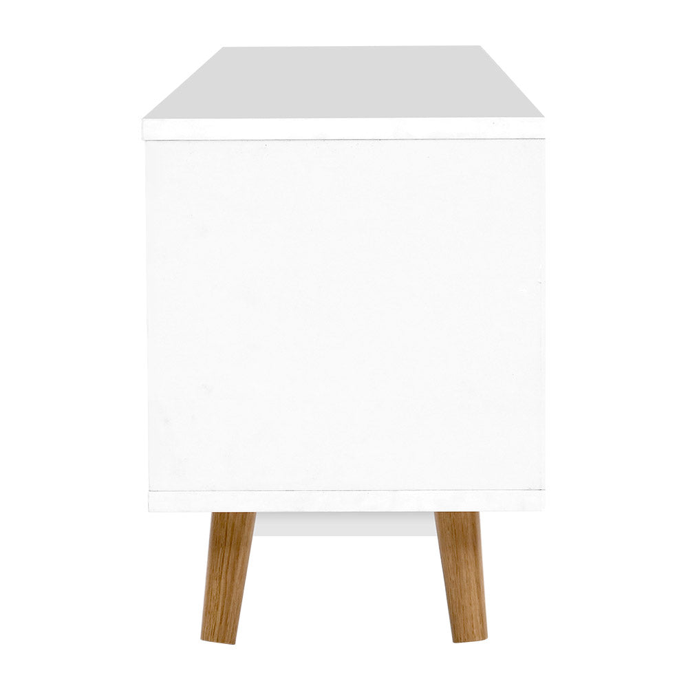 Wooden Entertainment Unit - White & Wood